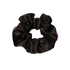 Black standard satin scrunchie 