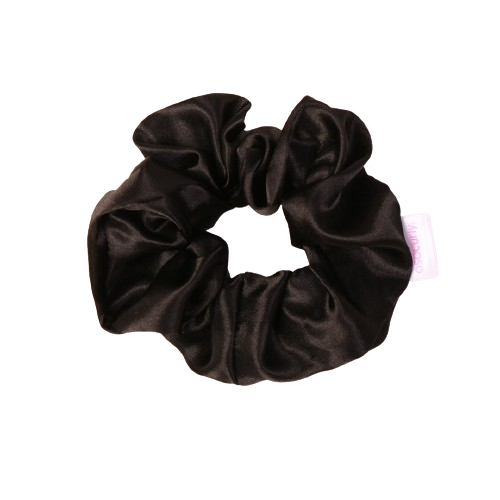 Black standard satin scrunchie 