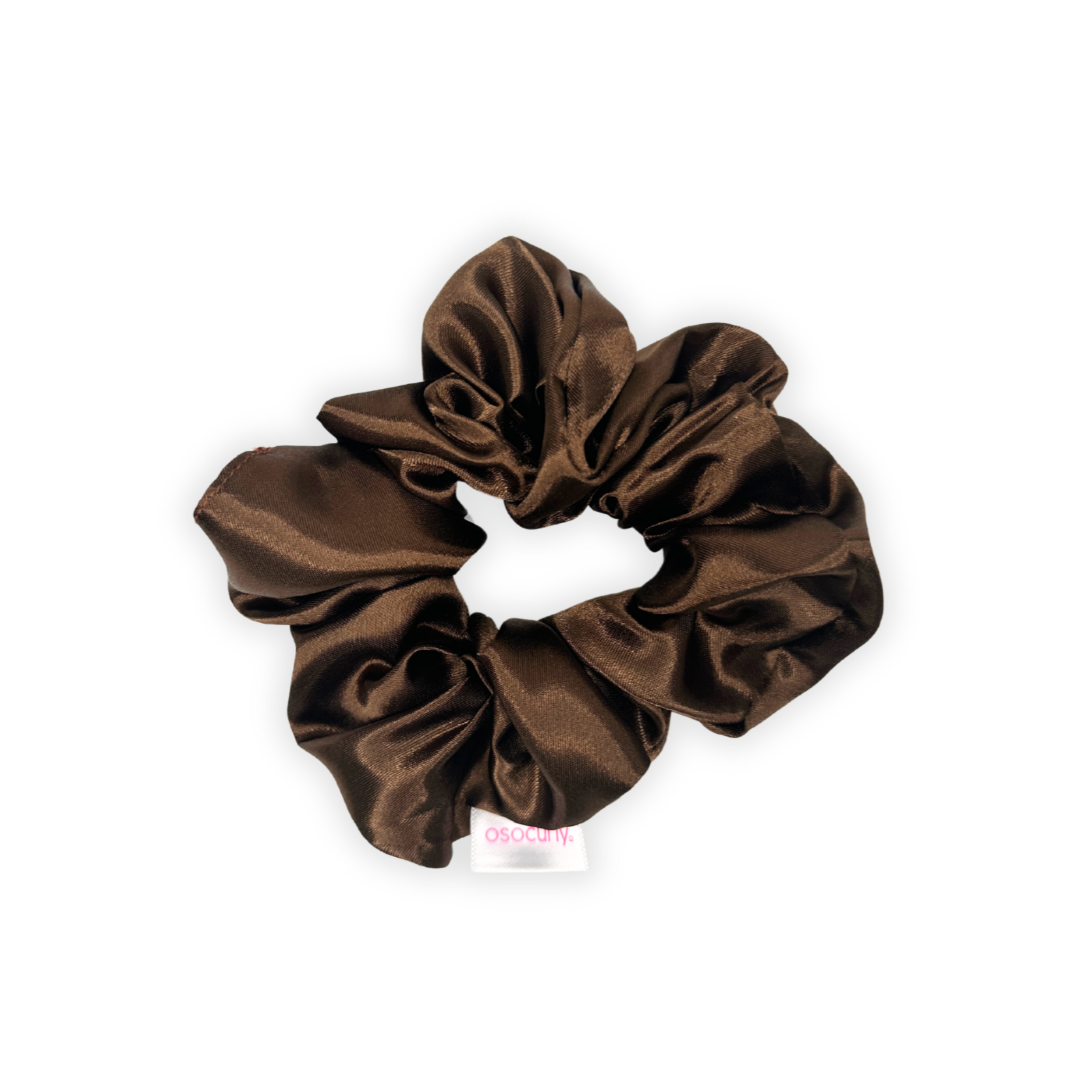 brown satin scrunchie o so curly