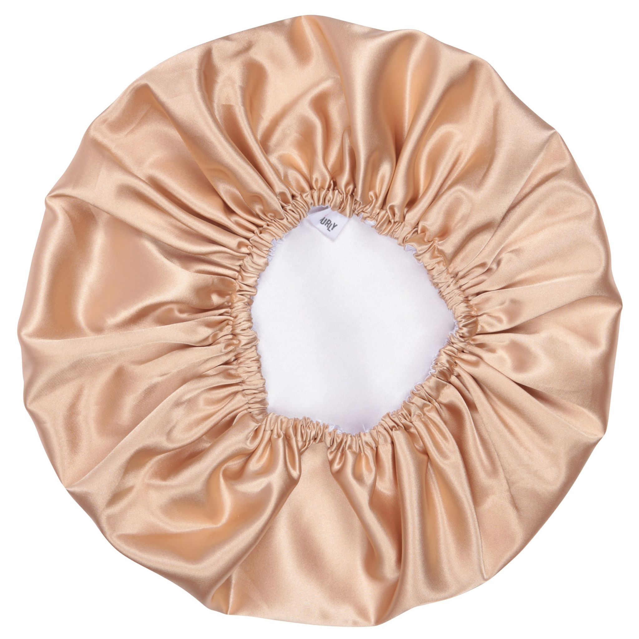 gold white satin bonnet